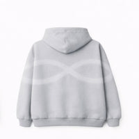 Loose Stitches Infinite Hoodie in light gray, back view
